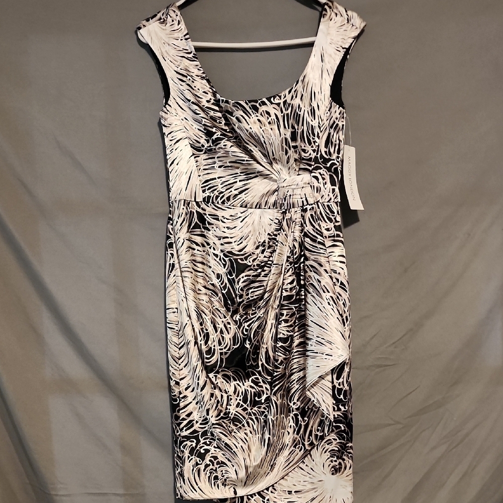 Maggy London NWT Asymmetrical Black and White Dress